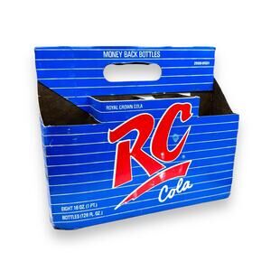 Vintage RC COLA Soda Cardboard Carrier Holds 8 16oz Glass Bottles Not Included